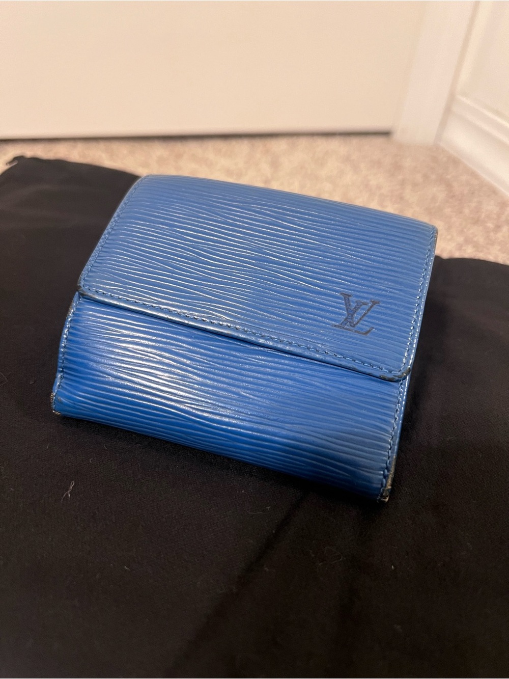 Louis Vuitton Blue Epi Leather Small Trifold Wallet